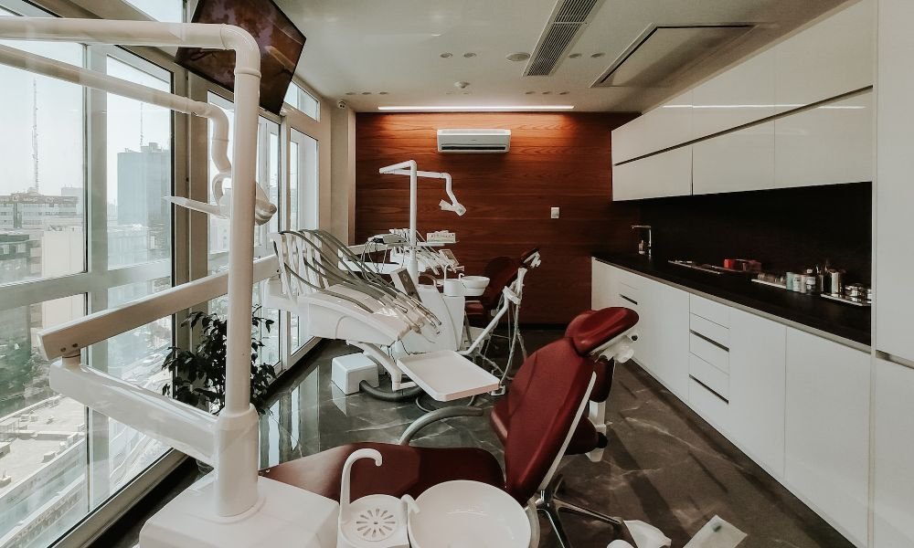 Dentist office with a sleek modern design 