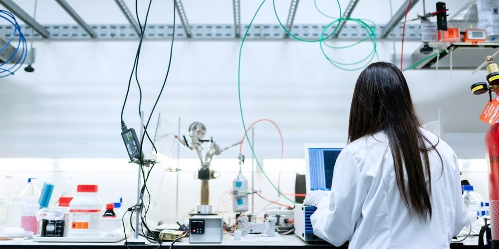 A girl working in a lab