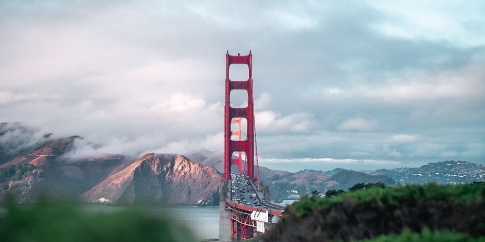 The Golden Gate bridge seen from afar