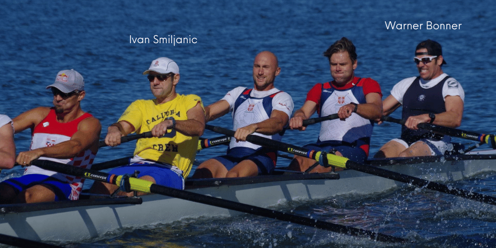 Ivan and Warner rowing