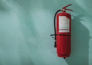 Fire extinguisher on the wall