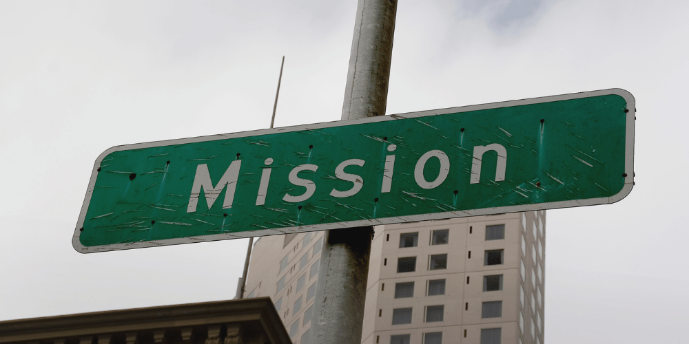 mission street sign, in san francisco