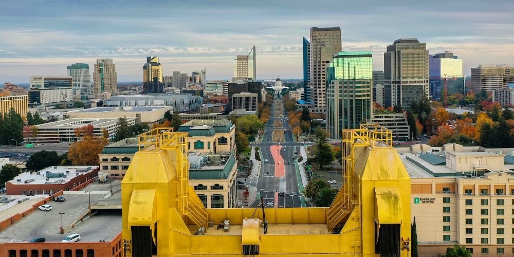 Rooftop view of Sacramento, CA