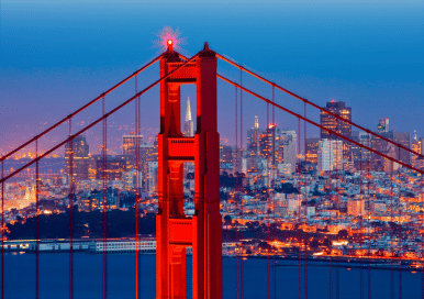 Golden gate bridge and a view of san francisco